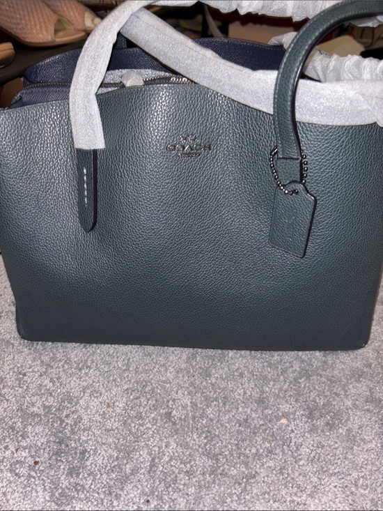 Coach Handbags - Coach Pebbled Leather Tote in Forest Green
